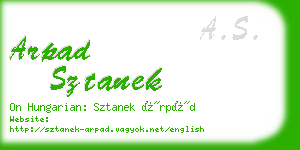 arpad sztanek business card